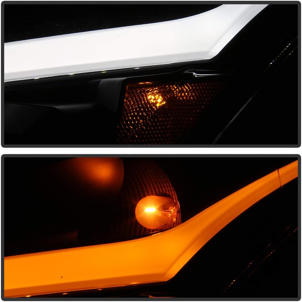 ACANII - For 2010-2013 Infiniti G37 11-12 G25 Q40 4-Door Sedan Black Smoke w/LED Tube Sequential Signal DRL Headlights
