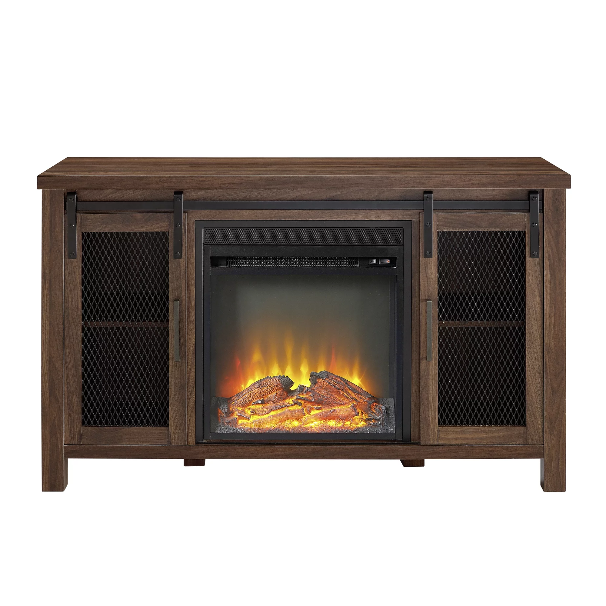 Manor Park Fireplace TV Stand for TVs up to 55", Dark Walnut