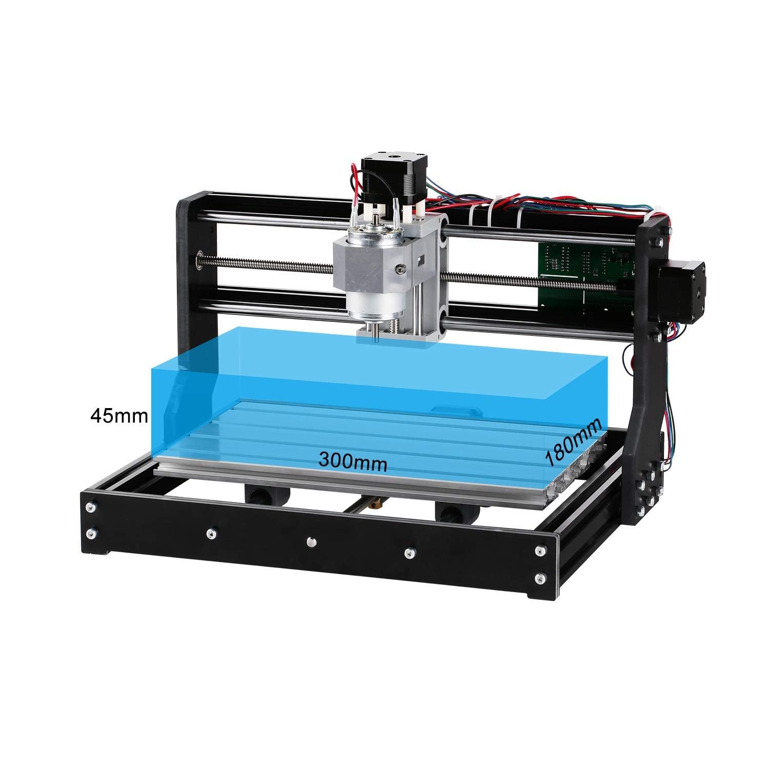CNC 3018-PRO Router Kit GRBL Control 3 Axis Plastic Acrylic PCB PVC Wood Carving Milling Engraving Machine, XYZ Working Area 300x180x45mm
