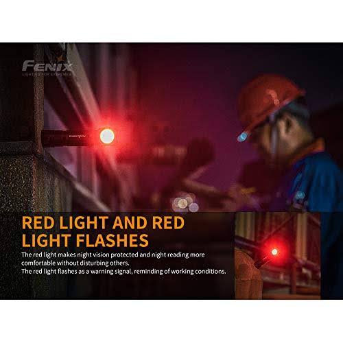 Fenix HM61R 1200 Lumen L-Shape Magnetic Rechargeable Headlamp with White u0026 Red Lights and LumenTac Battery Case