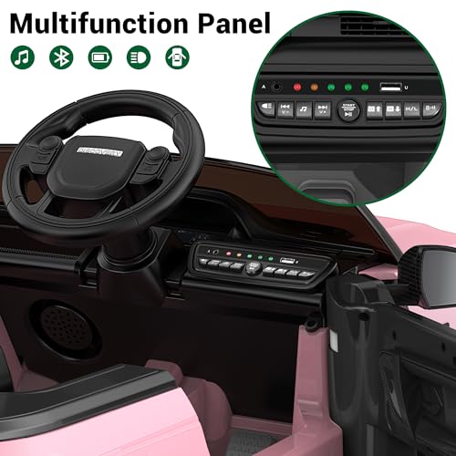 12V Licensed Land Rover Kids Electric Car w/Parent Remote Control, Bluetooth, Music, Shock Absorbers, LED Lights, Ride On Toys for Kids Ages 2-5 (Single Seat), White