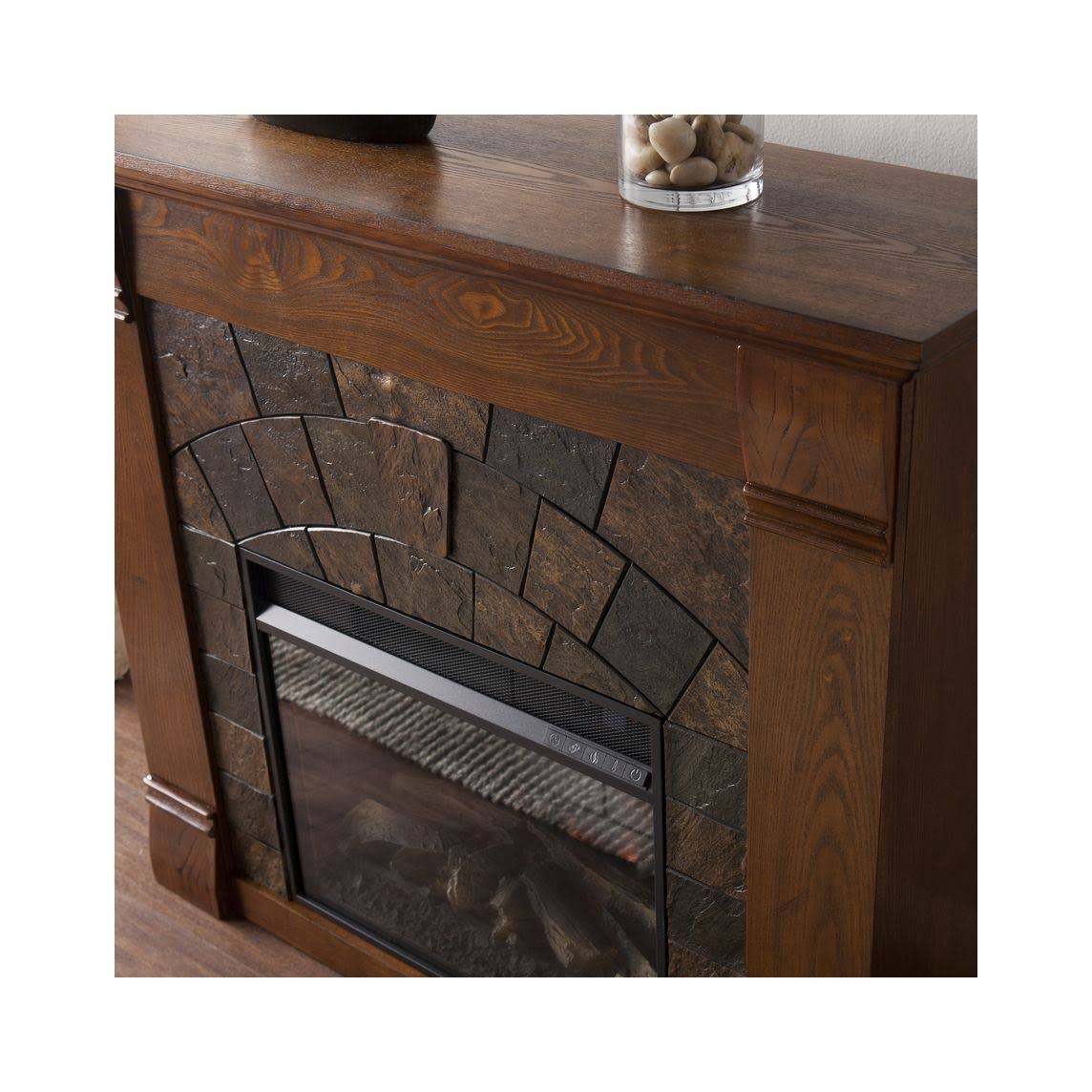 Southern Enterprises Elkmont Electric Fireplace - Salem Antique Oak