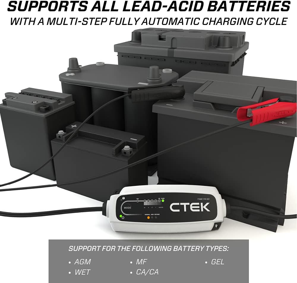 CTEK (40-255) CT5 Time To Go-12 Volt Battery Charger and Maintainer with Accessories