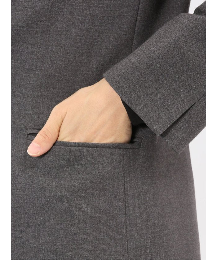 Stretch Washable Woolish No Collar Jacket