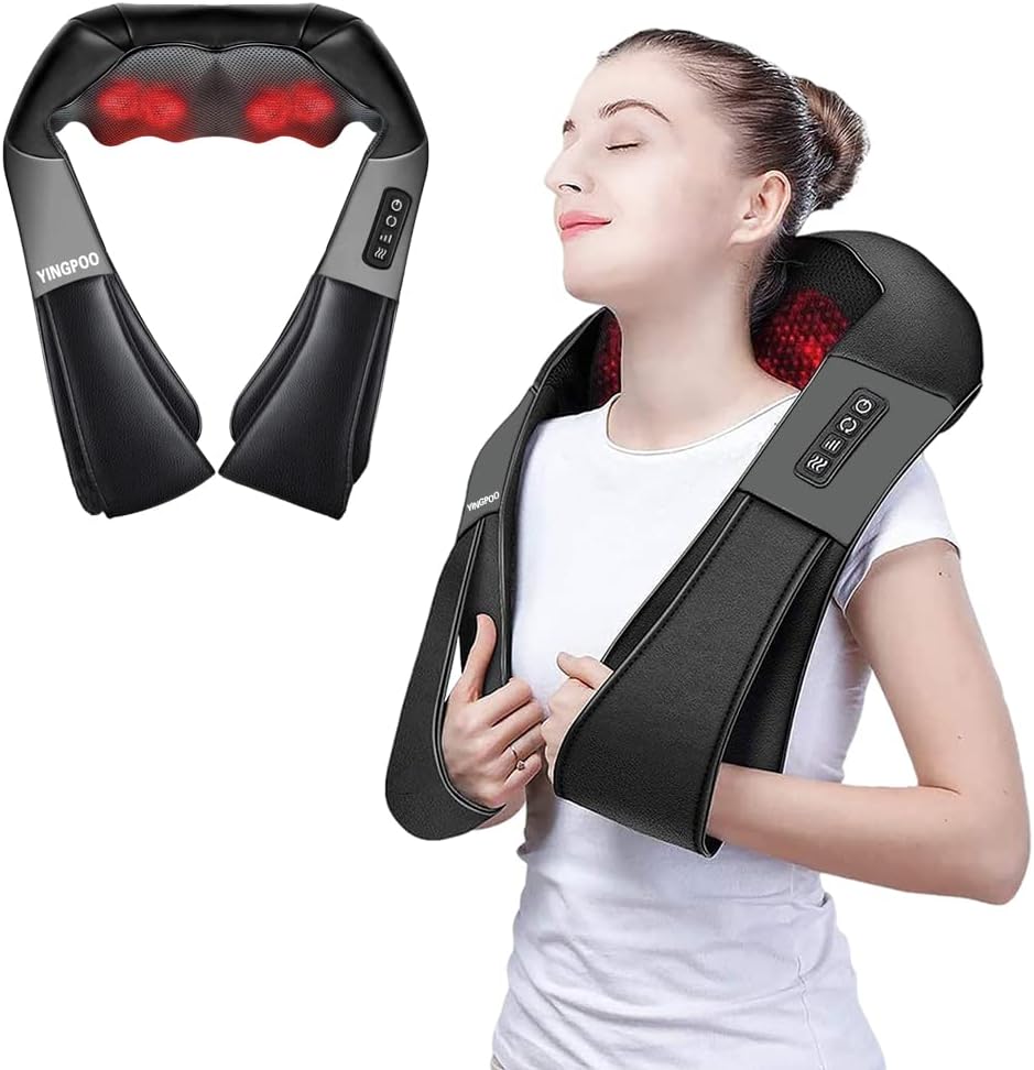 Shiatsu Neck and Back Massager with Soothing Heat, Deep Tissue 3D Kneading Pillow, Electric Shiatsu Back Neck and Shoulder Massage, Shoulders, Foot, Legs