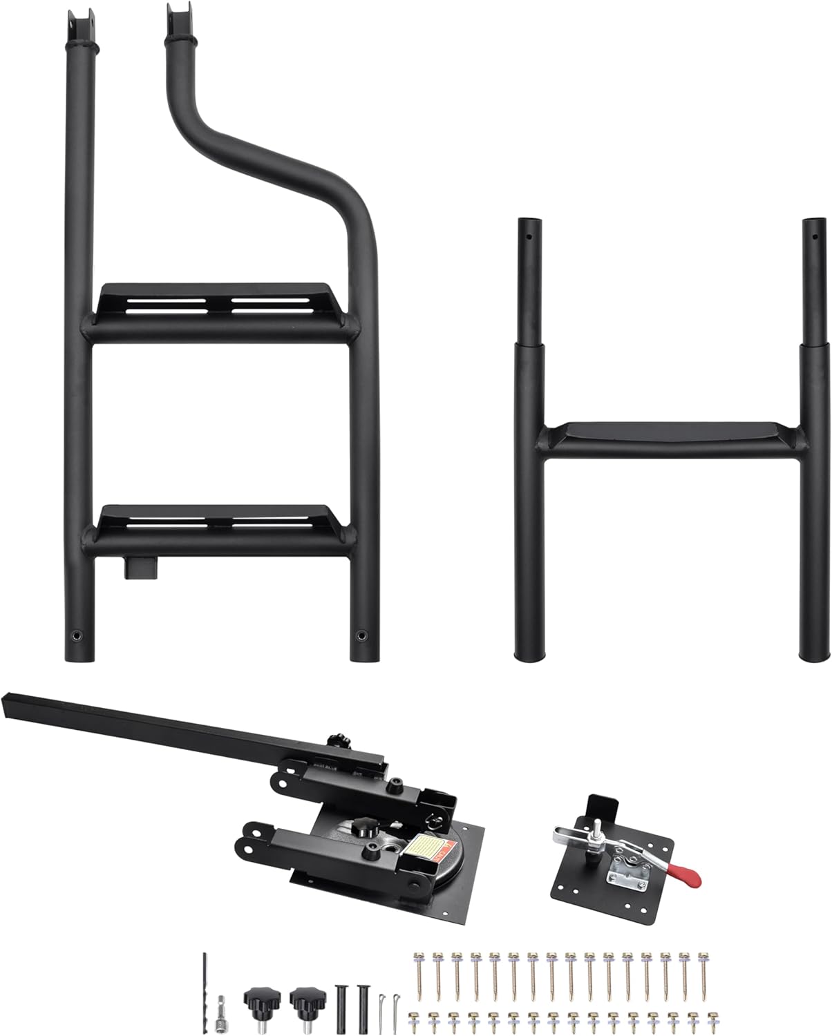 45" Foldable Pickup Truck Tailgate Ladder with Grab Handle, 360° Rotatable Heavy Duty Universal Folding Tailgate Step Ladder with Handrail for Pickup Truck (F250, RAM 2500 etc.) Accessories