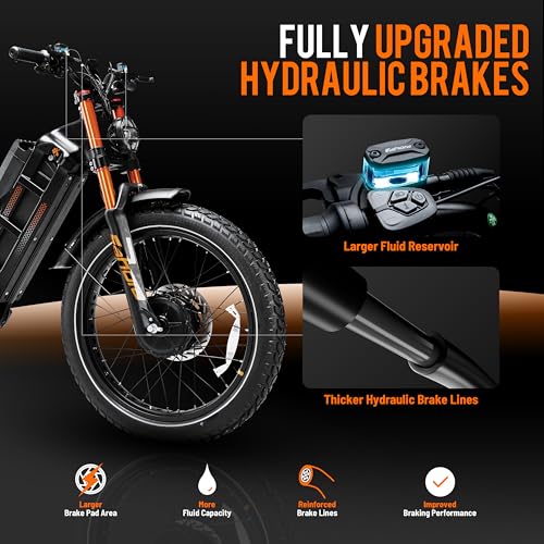 2025 Romeo Pro 3/Pro 2 Electric Bike for Adults 5000W/4000W Dual Motor E Bike 50/46MPH 60V/80Ah 52V/70AH Long Range Electric Bicycle,26 * 4.0 Fat Tire Full Suspension Electric Mountain Bike