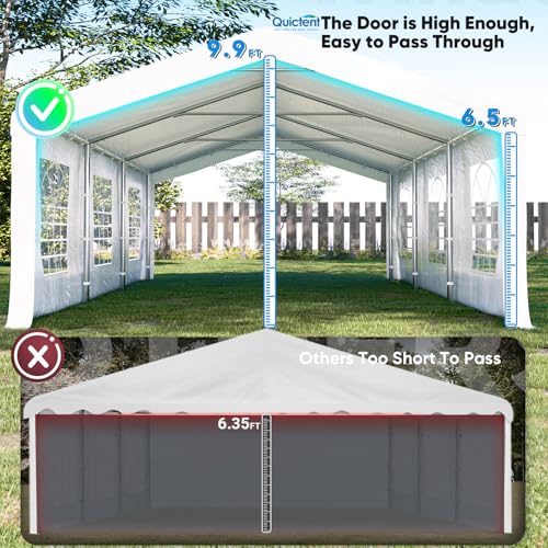 Quictent 20x20 Party Tent Heavy Duty Outdoor Canopy Tent Carport Wedding Event Shelter BBQ Wedding Tents for Parties with Storage Bags(Mesh)