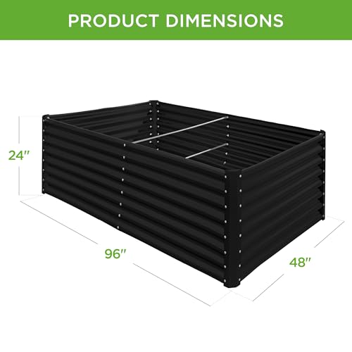 Best Choice Products 8x4x2ft Outdoor Metal Raised Garden Bed, Deep Root Planter Box for Vegetables, Flowers, Herbs, and Succulents w/ 478 Gallon Capacity - Gray