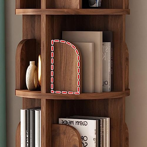 Rotating Bookshelf Large-Capacity Bookshelf 360° Rotating Bookshelf Simple Rack Bookcase with Baffle Design Layered Storage Bookcase (Walnut 46 * 99cm)