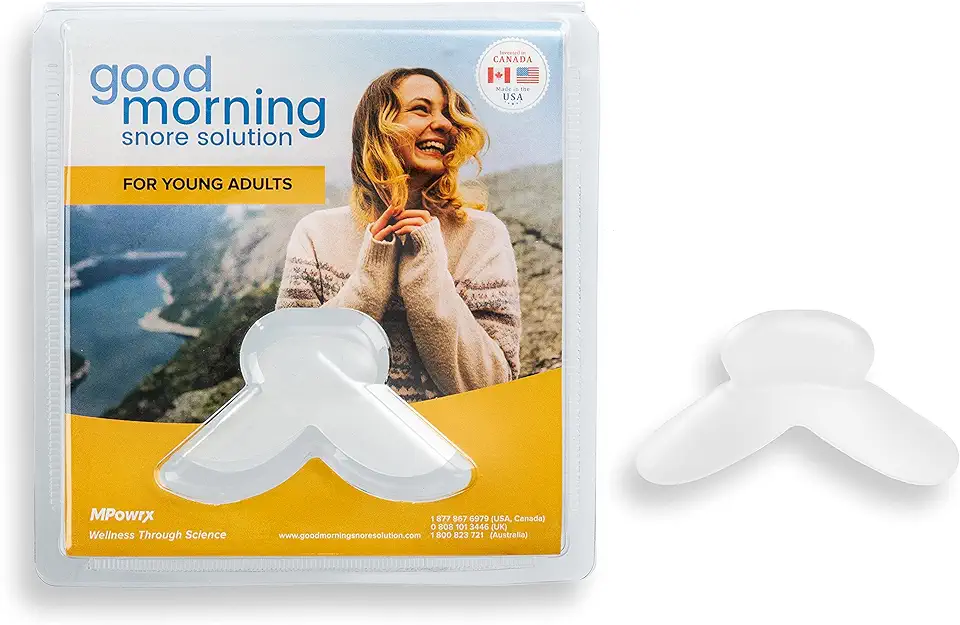 Sponsored Ad - Anti Snoring Device Mouthpiece Mouth Guard for Men and Women, Tongue Snore Stopper, Made in USA, FDA-Cleared, BPA-Free, Restore Peaceful Sleep, Size Young Small Adults - Kansas Nuitrition - HNZSDS