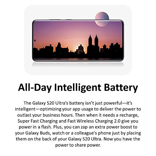 Samsung Galaxy S20 Ultra 5G (128GB, 12GB) 6.9" AMOLED, Snapdragon 865, 108MP Camera, 5G Volte (GSM+CDMA) AT&T Unlocked (T-Mobile, Verizon, Global, Metro) G988U (Fast Wireless Charging Bundle, Black)