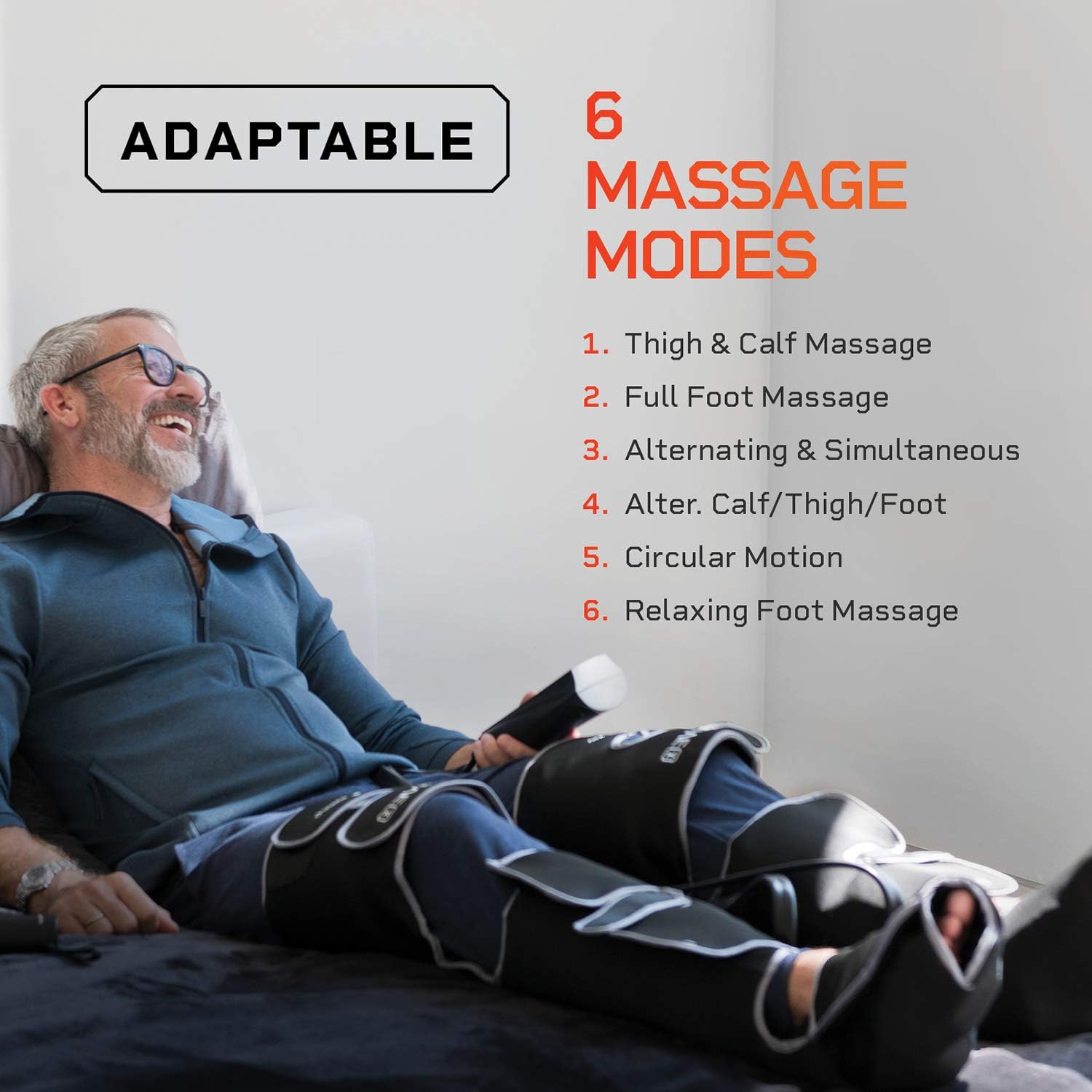 Lifepro Radiate X Thigh, Calf and Foot Massager with Compression - Leg Massager for Circulation with Heated Foot Massage - Pain Relief, Poor Circulation, Vein Support - 6 Massage Modes, Remote Control