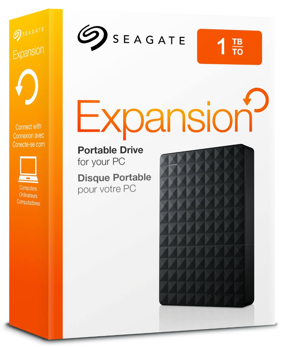 Seagate - Expansion 1TB External USB 3.0 Portable Hard Drive - Black