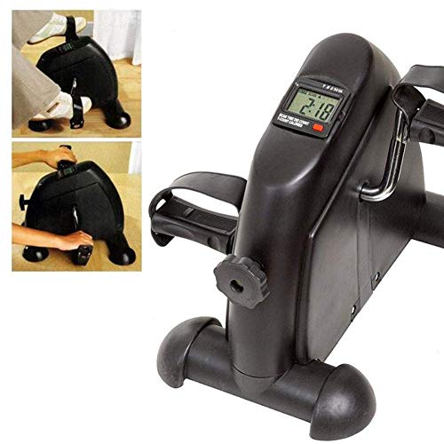 Mini Exercise Bike Seated Exerciser Stationary Pedal Bike for Legs and Arms Cycling with LCD Monitor, Portable Pedal Exerciser Arm Leg Cycle Gym Fitness