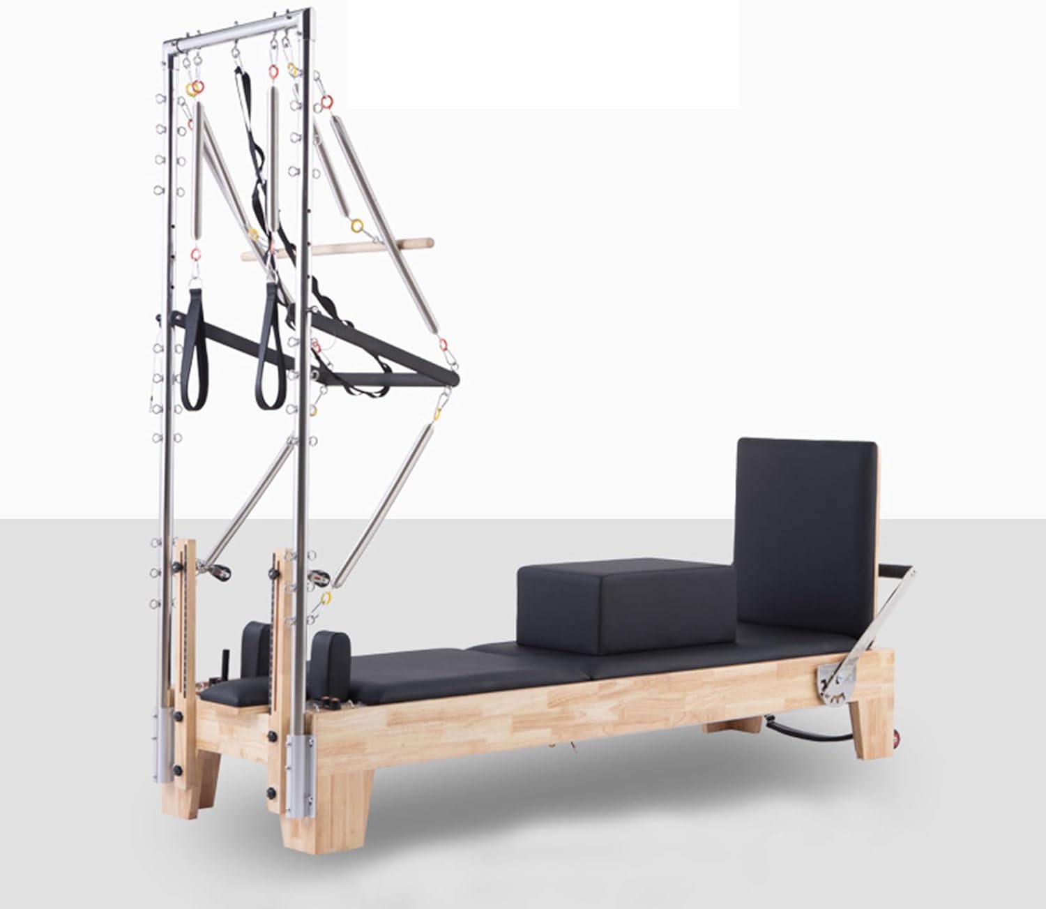 Pilates Reformer with Tower for Home and Studio, Pilates Machine Equipment for Home and Workouts, Improve Core Strength for Beginner, black
