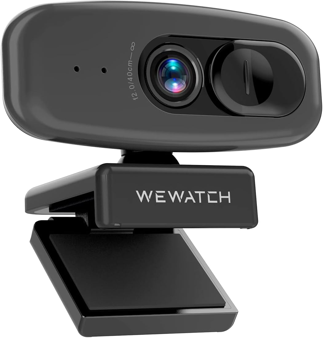 1080P Webcam, WEWATCH PCF2 Web Camera with 2 Microphone, Auto Focus Webcams, Plug & Play USB Webcam, Low Light Correction,Auto Exposure Control for Live Streaming/Video Conference, Zoom/Skype/FaceTime