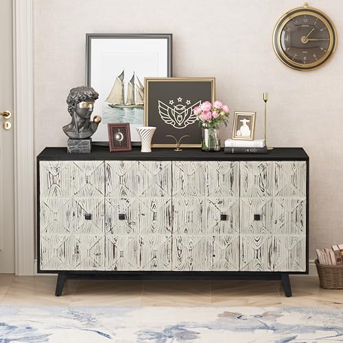 NicBex Modern Gold Accent Sideboard Cabinet,Large Buffet Storage Cabinet with 1 Shelf Each,Sideboard Buffet Cabinet for Living Room and Entryway,White