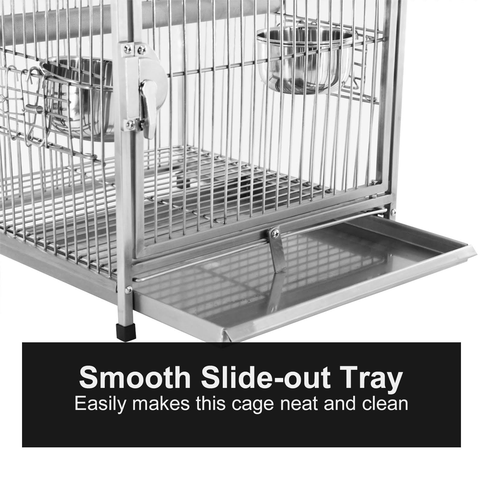 Pawhut Dome Top Stainless Steel Travel Bird Cage