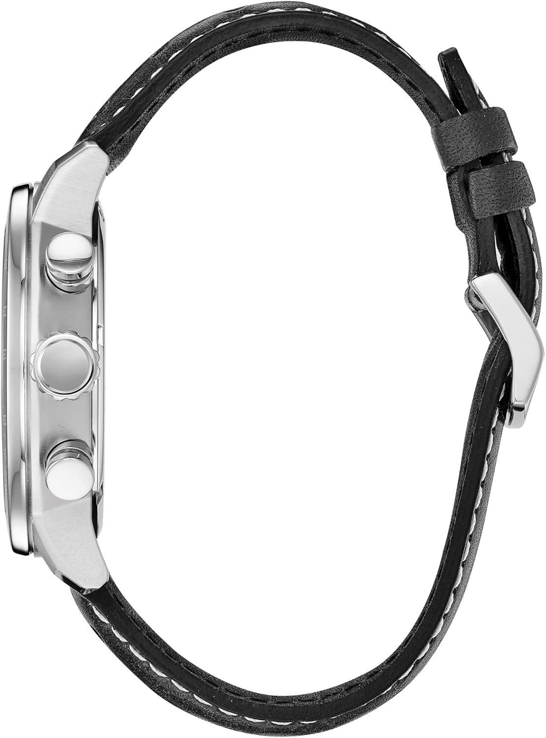 Citizen Men's Eco-Drive Weekender Brycen Chronograph Watch in Stainless Steel, Black Leather strap, Black Dial (Model: CA0649-14E)