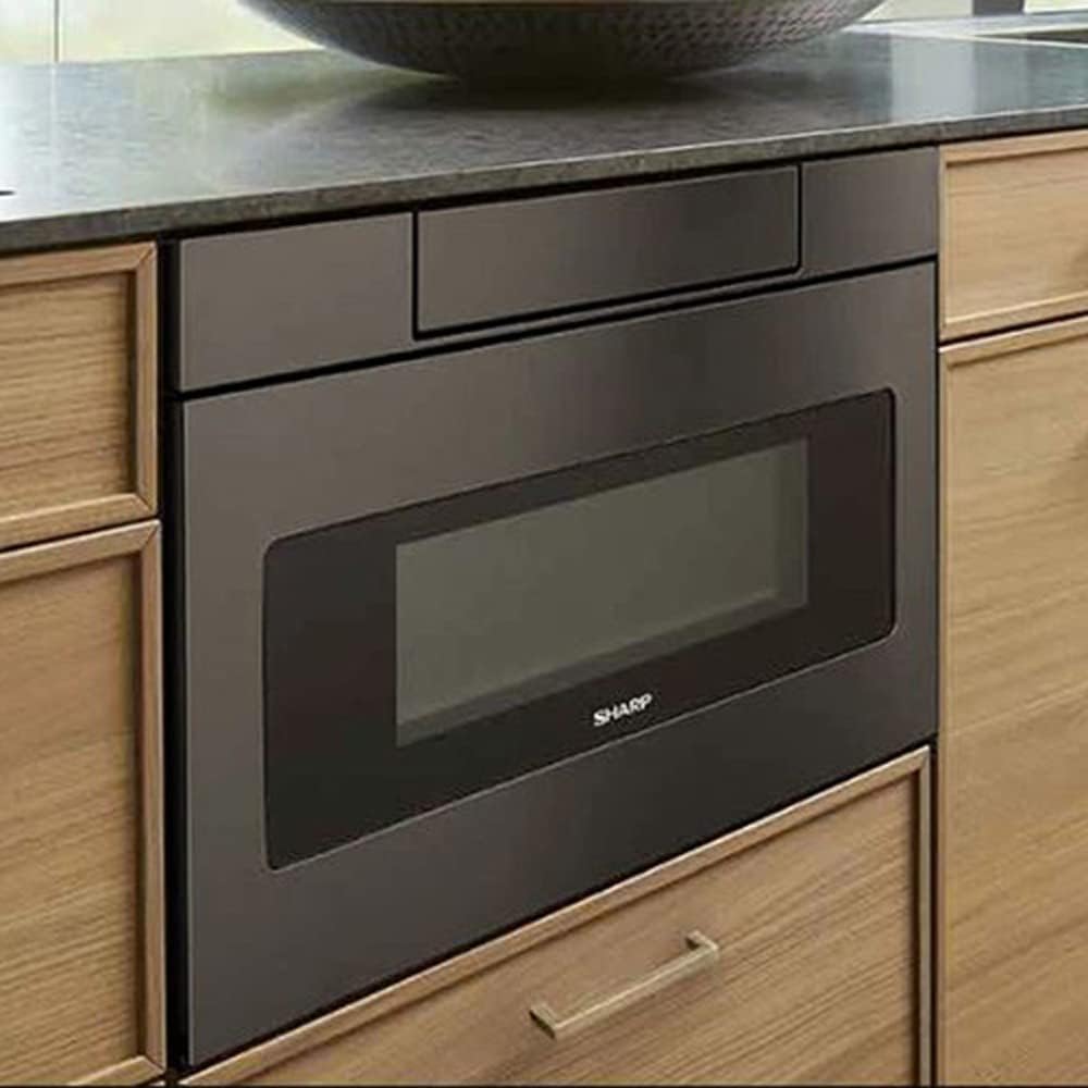 Sharp SMD2470AH 24 inch 1.2 cu. ft. 950W Microwave Drawer Oven Black Stainless Steel Bundle with 3 YR CPS Enhanced Protection Pack