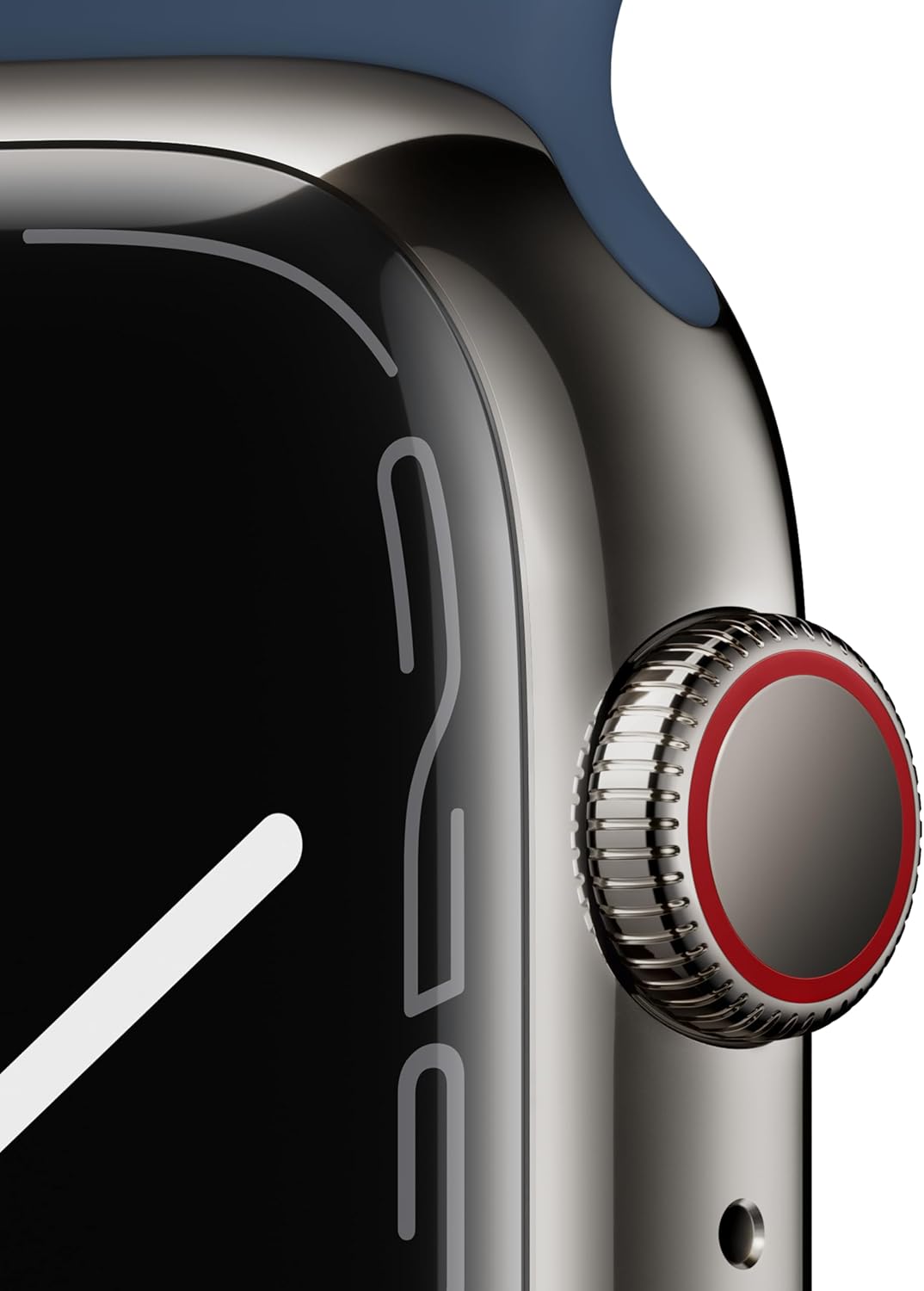 Apple Watch Series 7 [GPS + Cellular 45mm] Smart Watch w/Graphite Stainless Steel Case with Abyss Blue Sport Band. Fitness Tracker, Blood Oxygen & ECG Apps, Always-On Retina Display, Water Resistant