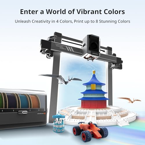 Anycubic Kobra S1 Combo 3D Printer, Multi-Color 3D Printer High Speed Max 600mm/s High Precision, Core XY Stable Structure Ultra-Quiet Printing Anycubic App One-Click Printing 250 * 250 * 250mm