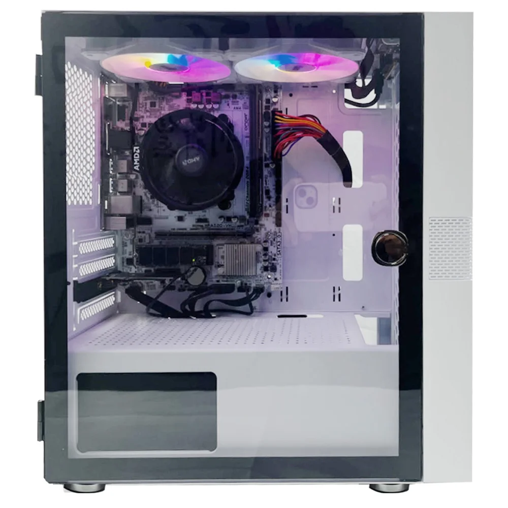 ICEWOLF X7 Gaming Desktop,AMD Ryzen 5 5600G 6 Core 3.9GHz 7nm Up to 4.4GHz,16GB DDR4 3200MHz Ram,Radeon Vega 7,1TB M.2 NVMe Ssd,500W PSU,Windows 11 Pro,WiFi,Rgb fans Gaming PC
