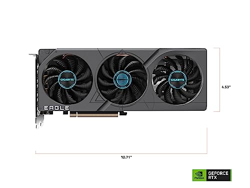GIGABYTE GeForce RTX 4060 Eagle OC 8G Graphics Card, 3X WINDFORCE Fans, 8GB 128-bit GDDR6, GV-N4060EAGLE OC-8GD Video Card (Renewed)