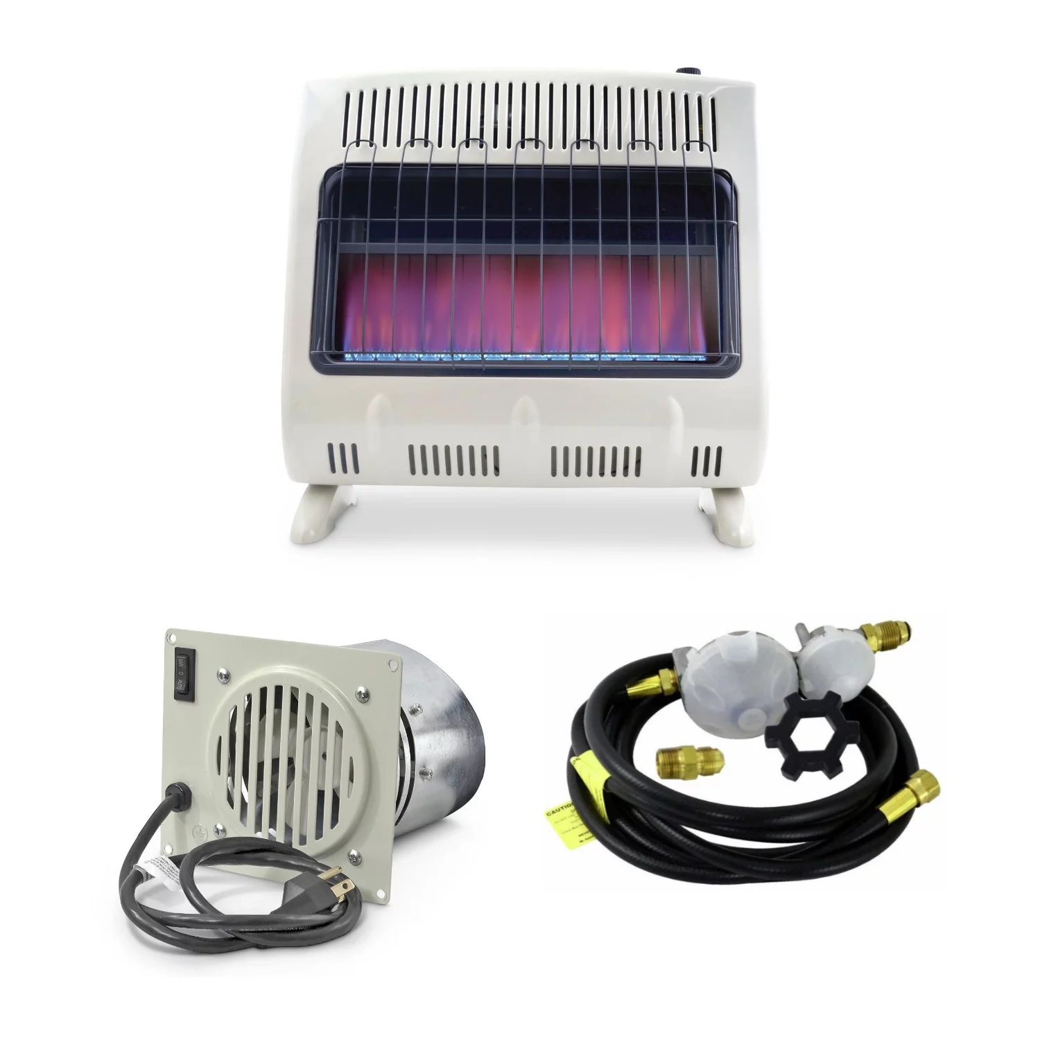 Mr. Heater 30,000 BTU Unvented Propane Heater with Built In Blower and 12ft Hose