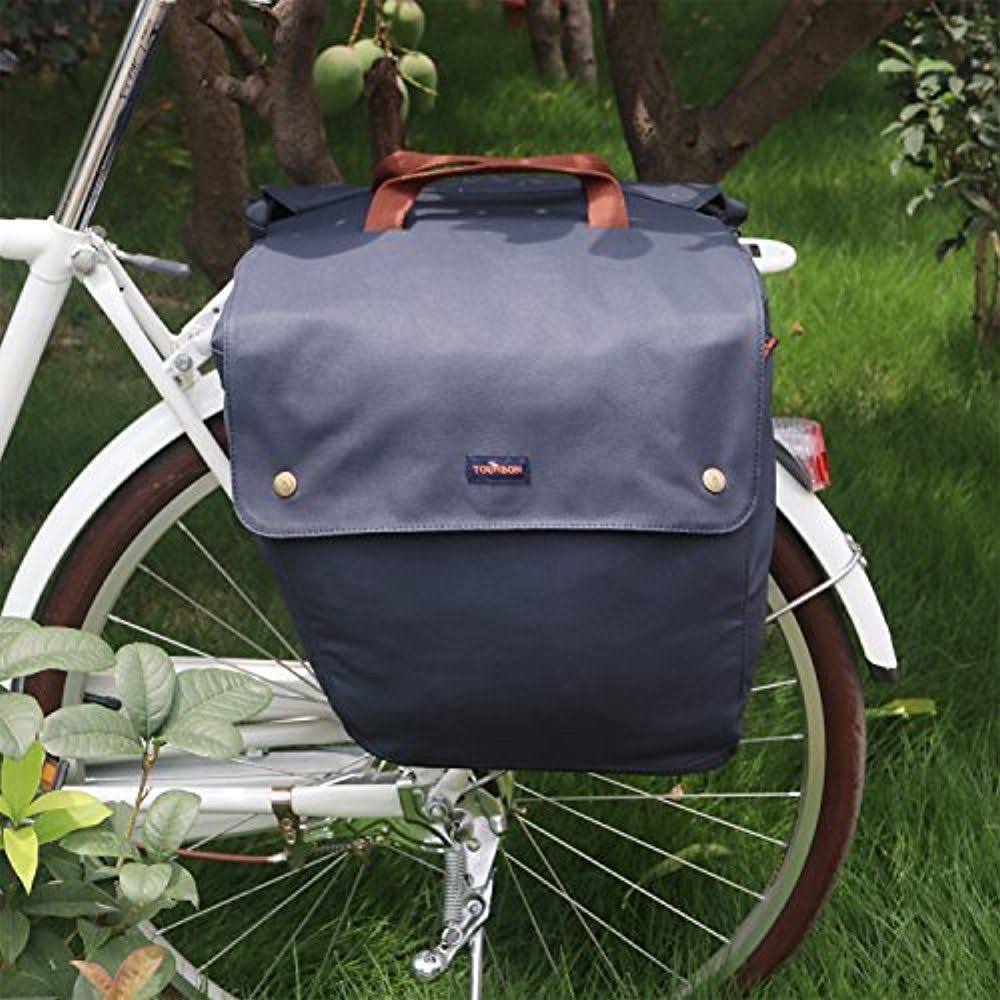 Tourbon Waterproof Canvas Bike Pannier Bag Folding Bicycle Rear Seat