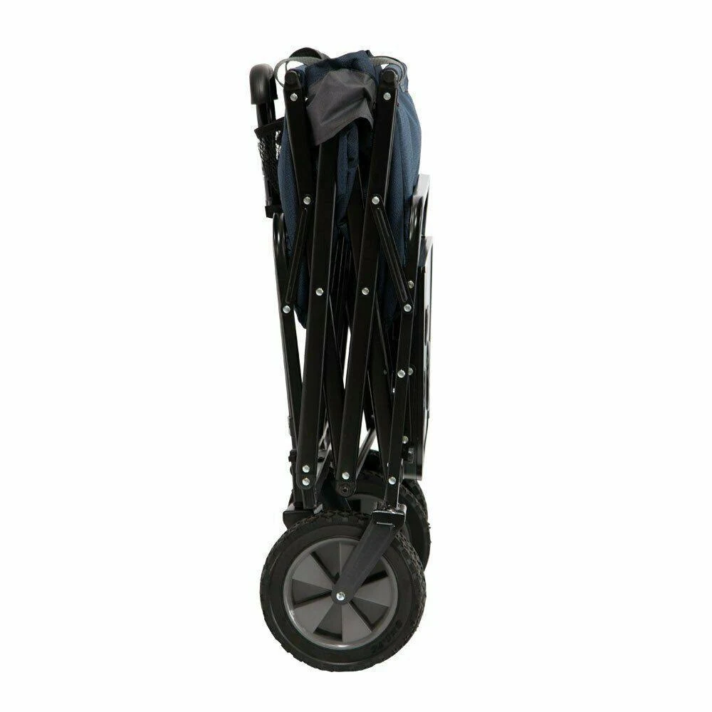 Mac Sports Folding Outdoor Garden Utility Wagon Cart w/ Table, Black