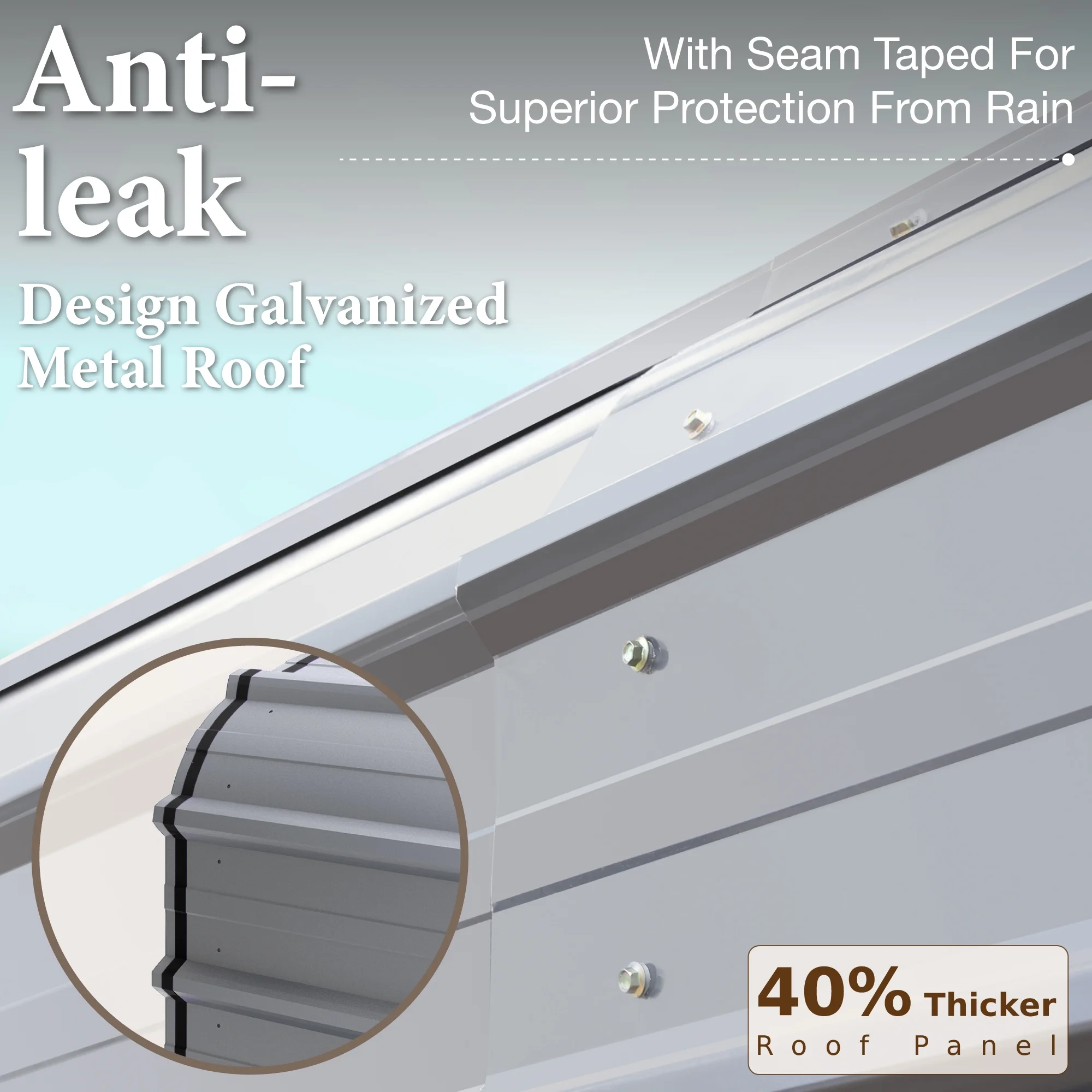 Summit Living 20 x 20 ft Metal Carport with Galvanized Steel Roof, Heavy-Duty Steel Garage Car Storage Shelter, Gray
