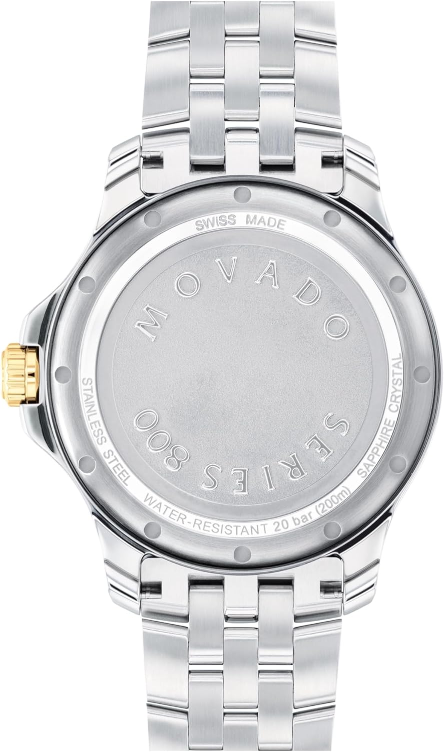 Movado Series 800 Men's Sport Watch - Swiss Quartz 3H Movement, Stainless Steel Link Bracelet - 20 ATM Water Resistance - Luxury Fashion Timepiece for Him - Diver-Inspired - 42mm