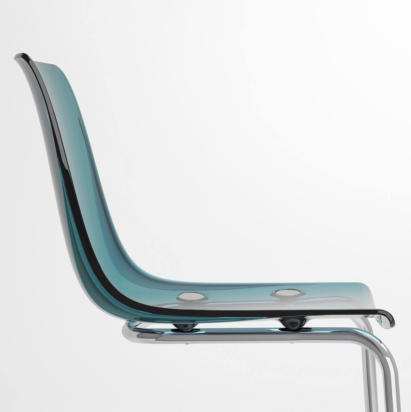 IKEA - Tobias Chair, Blue/Chrome Plated, Tested for: 243 lb