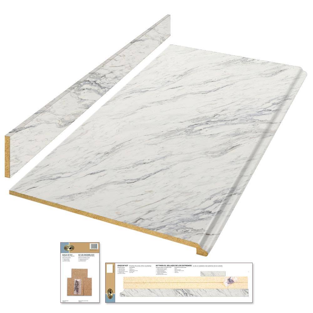 6 ft. Laminate Countertop Kit in Calcutta Marble with Valencia Edge