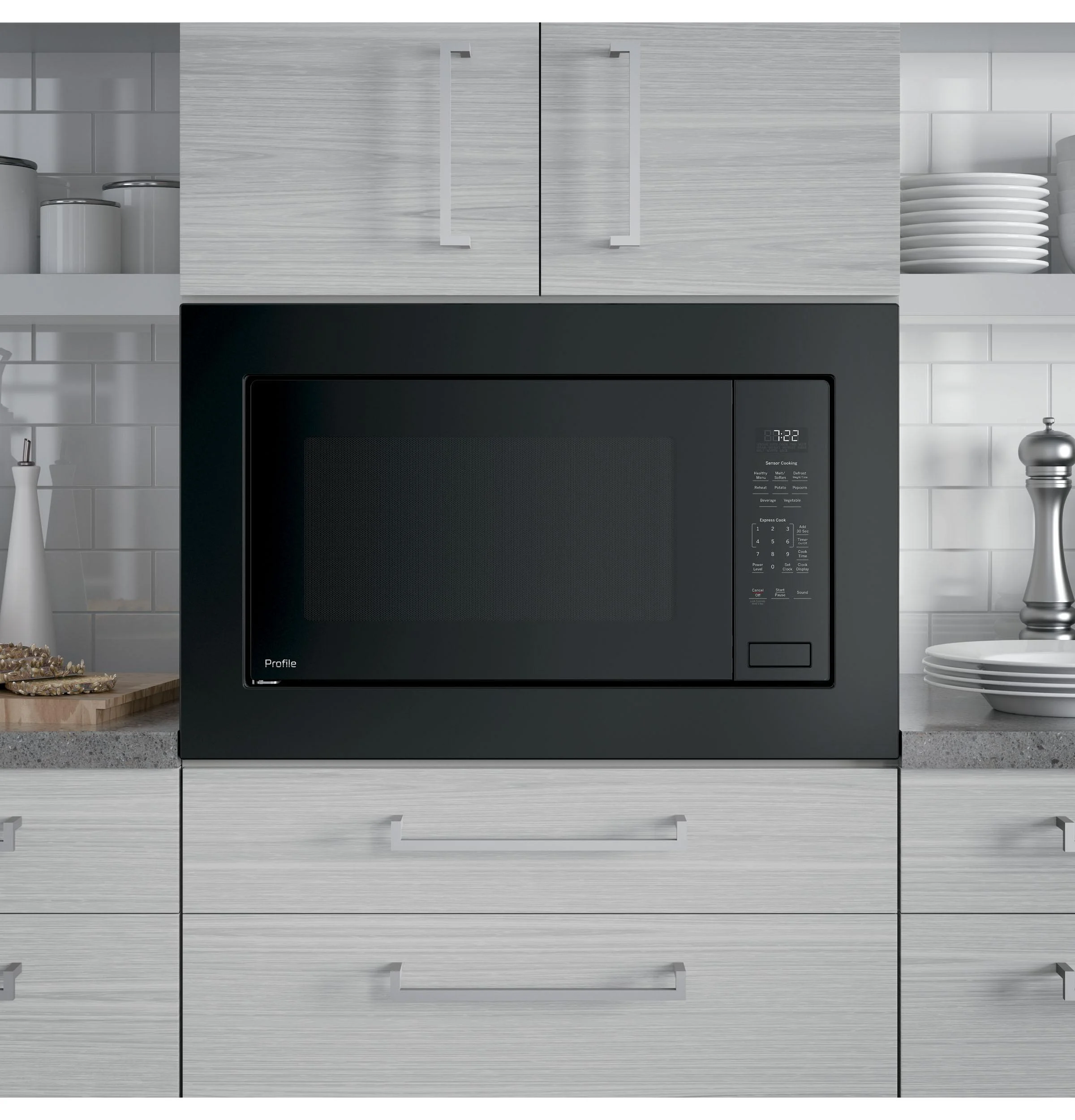 GE Profile Profile 2.2 Cu. Ft. Built-in Microwave in Black with Sensor Cooking