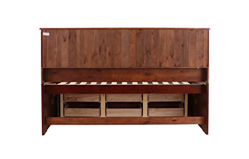 Discovery World Furniture Twin Bookcase Day Bed with 6 Drawers in Merlot Finish