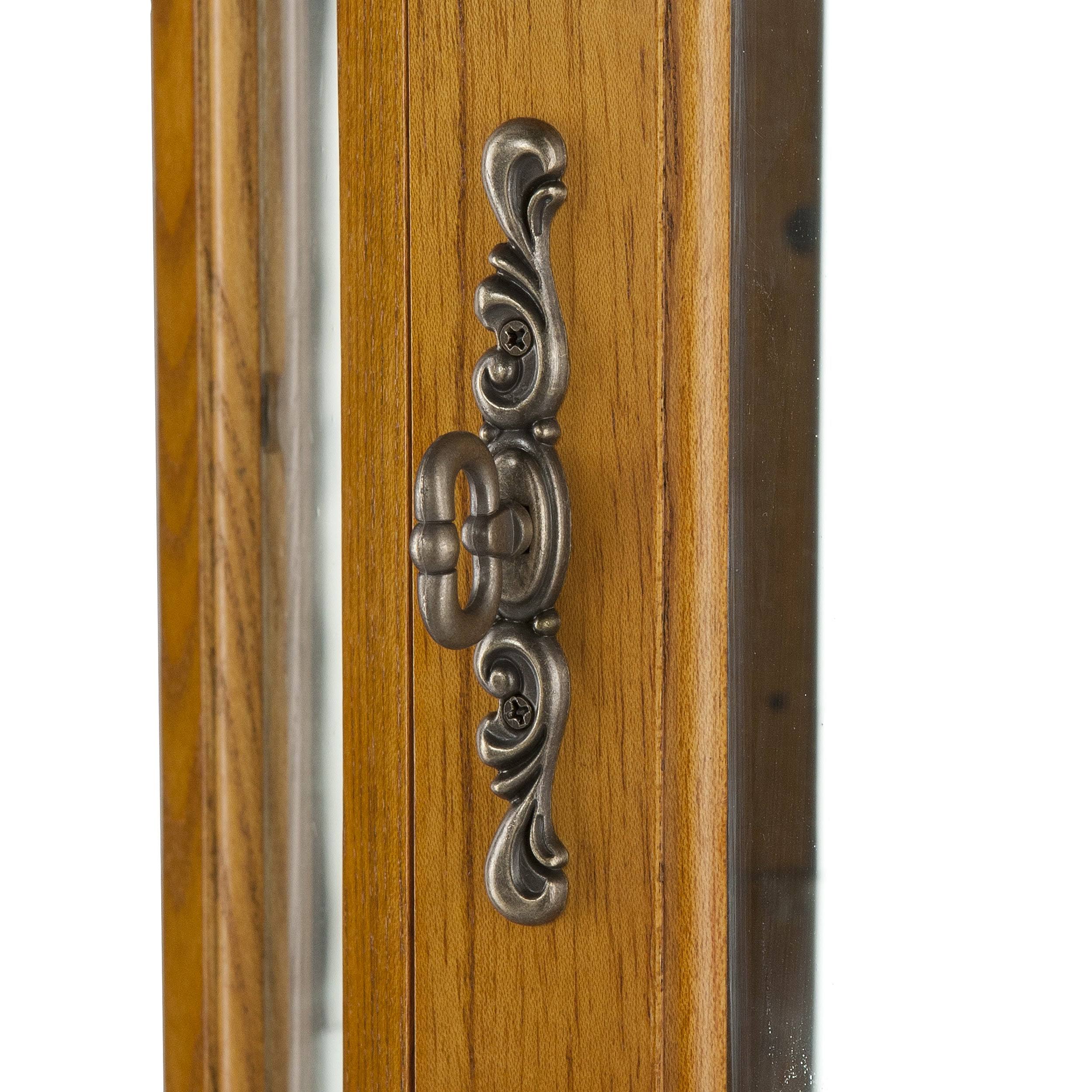 Gracewood Hollow SEBBAR Oak Lighted Display Curio Cabinet - Golden Oak