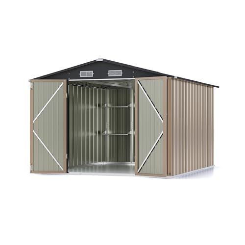 Patiowell 3 x 3 FT Outdoor Storage Shed,Small Garden Tool Storage Shed with Sloping Roof and Single Lockable Door, Outdoor Shed for Backyard Garden Patio Lawn, Grey