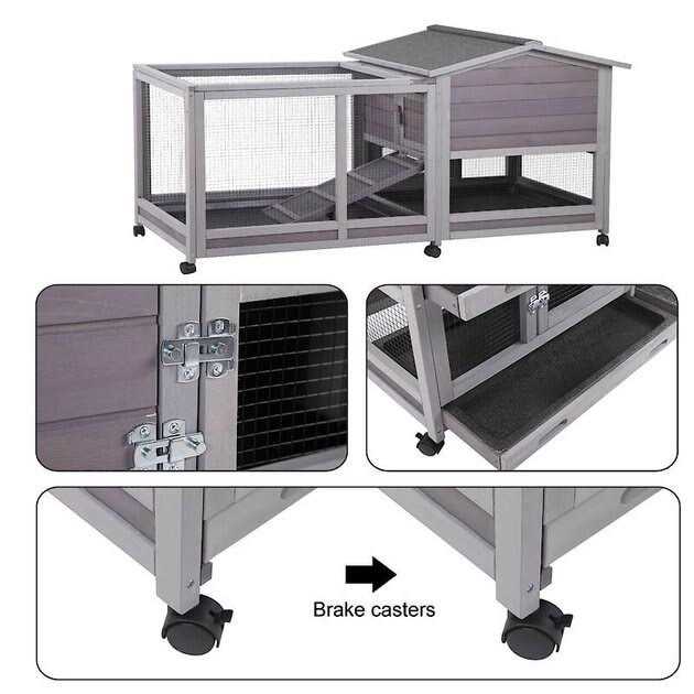 Aivituvin Indoor Outdoor Rabbit Hutch Bunny Cage AIR19 - Pet Supplies online store
