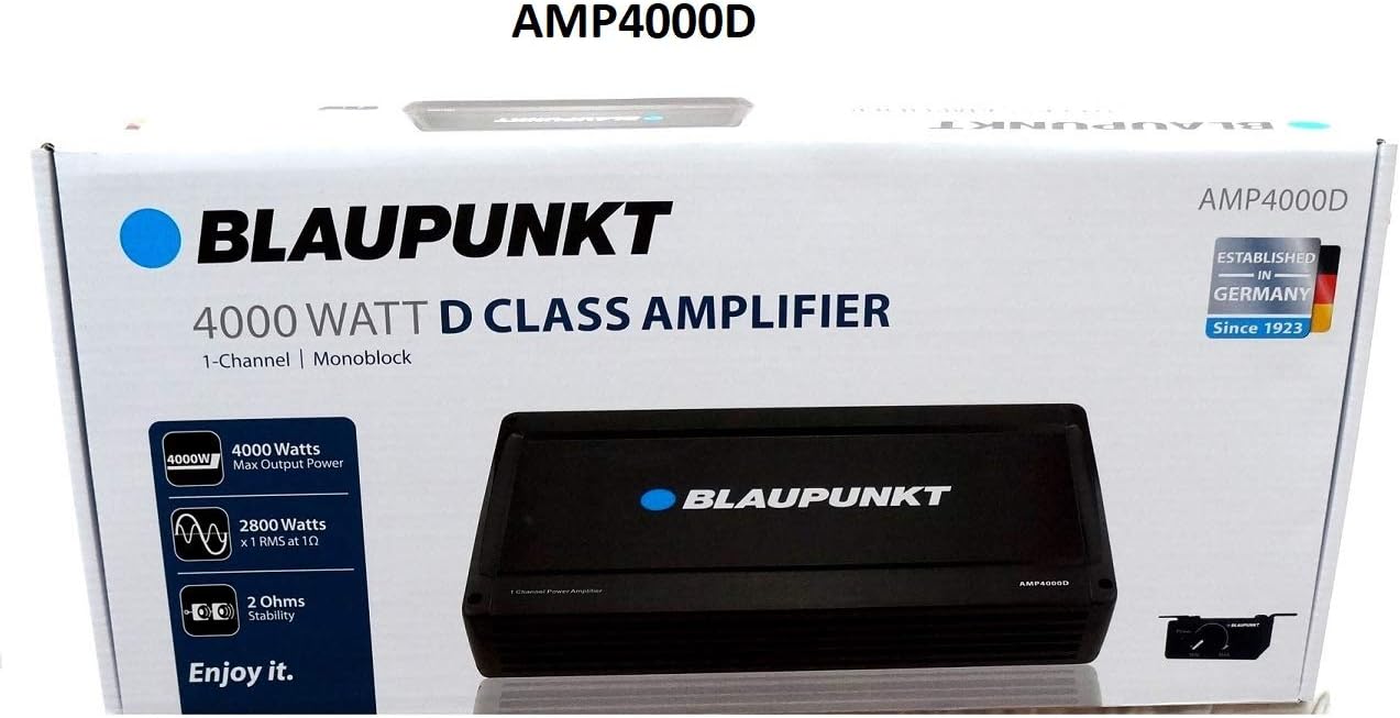 BLAUPUNKT AMP4000D 4000W Max 1-CH Monoblock Class D Stereo Car Audio Amplifier