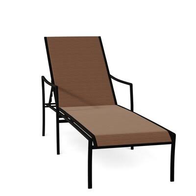 Dominica Reclining Chaise Lounge Woodard Seat Color: Augustine Nutmeg, Frame Color: Textured Black