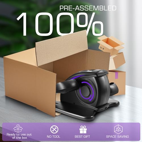 ANCHEER Under Desk Elliptical Machine, Electric Seated Pedal Exerciser, Mini Elliptical Machines for Seniors, LCD Display Monitor, Remote Control, Leg Exerciser for Home