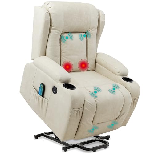 Best Choice Products PU Leather Electric Power Lift Chair, Recliner Massage Chair, Adjustable Furniture for Back, Legs w/ 3 Positions, USB Port, Heat, Cupholders, Easy-to-Reach Side Button - Brown