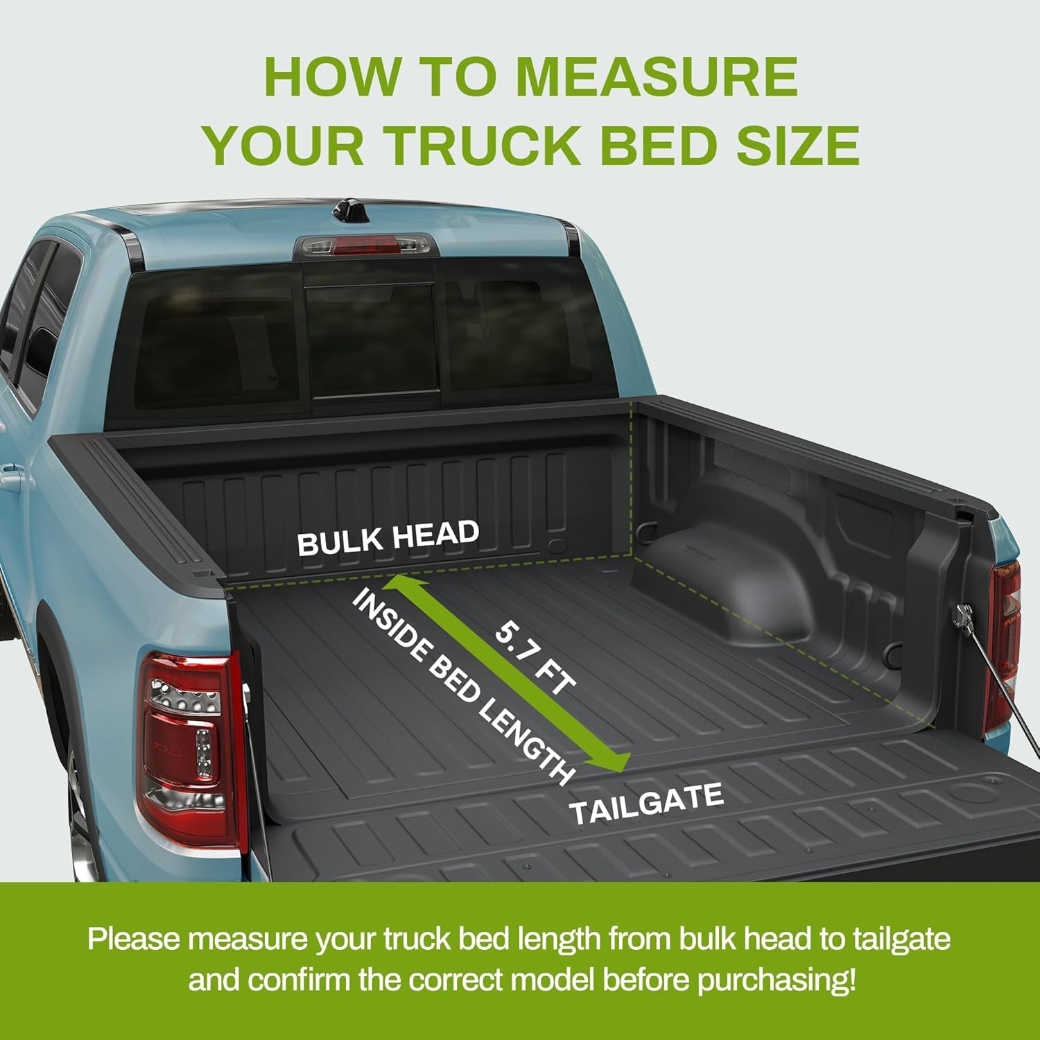 AUTOSAVER88 Soft Tri-fold Truck Bed Tonneau Cover Compatible with 2009-2024 Dodge Ram 1500 (Incl. Classic & New) 5.7ft Bed Without Rambox