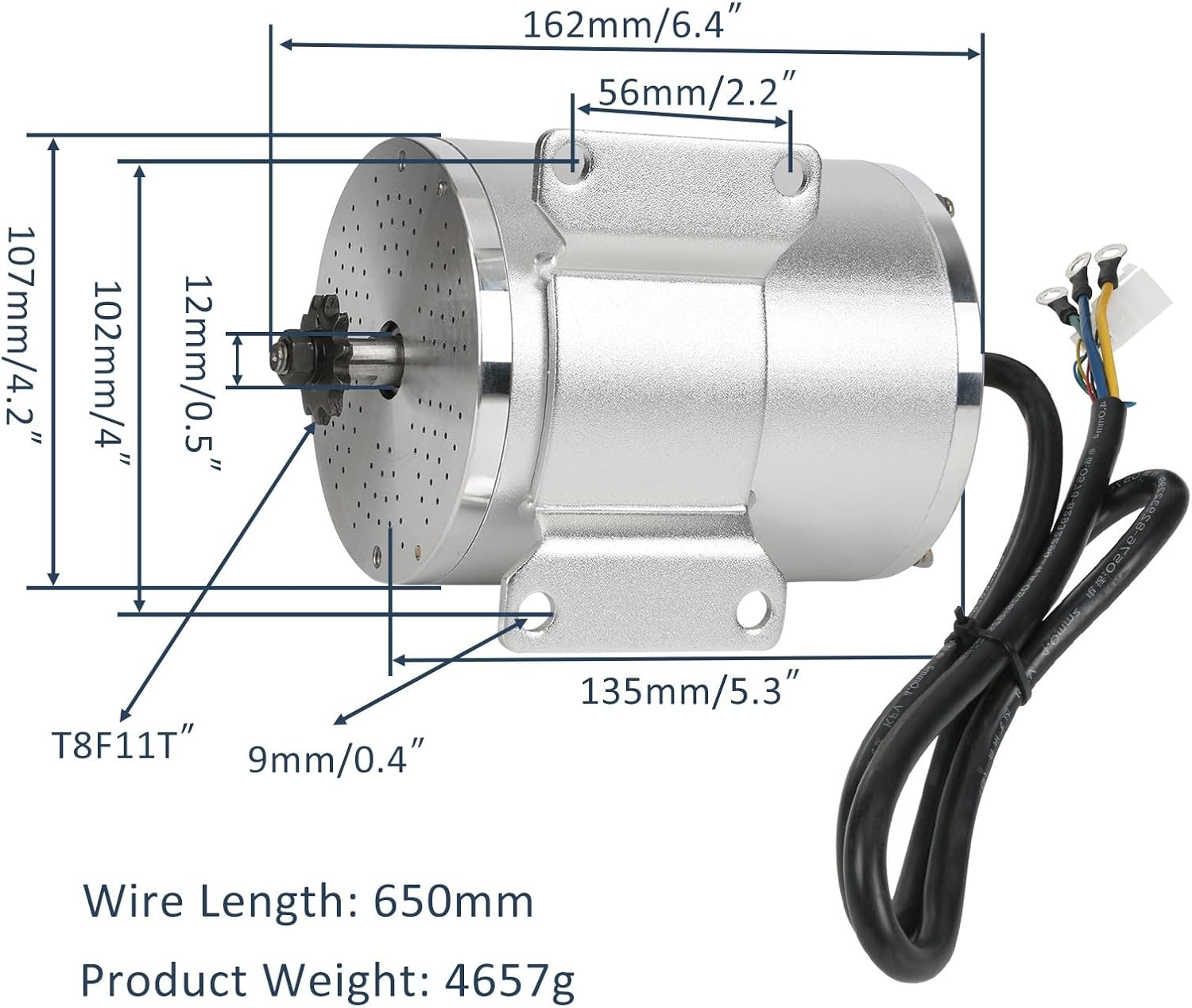 Electric DC Motor, 3000W 72V Brushless Motor Kit 4900rpm High Speed Electric Scooter Motor for Go Kart e Bike Golf Cart Motorcycle with Speed Controller, Throttle Pedal, Keylock