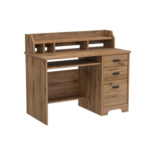 South Shore Versa Computer Hutch, Medium Desk, Winter Oak