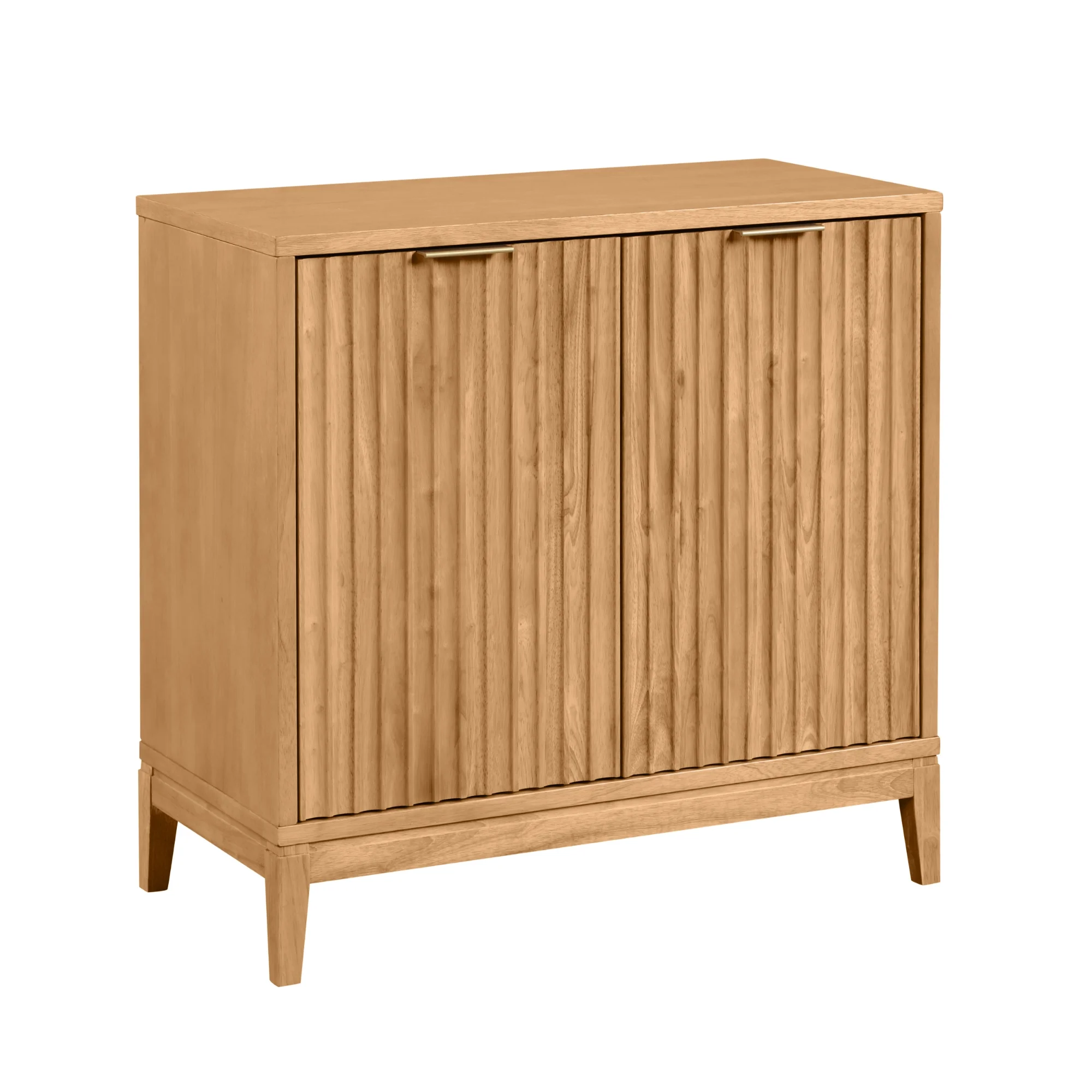 Nathan James Jasper Modern Sideboard, Kitchen Storage Cabinet with Fluted Doors, Accent Storage for Kitchen or Living Room, Natural Brown