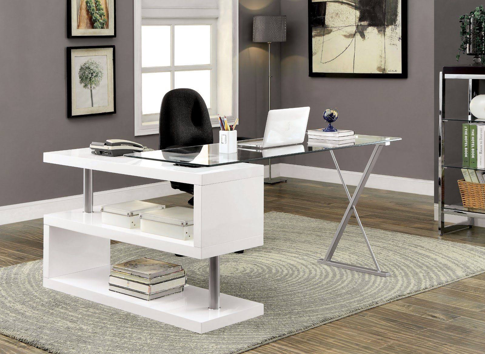 Furniture of America Bronwen Desk, White